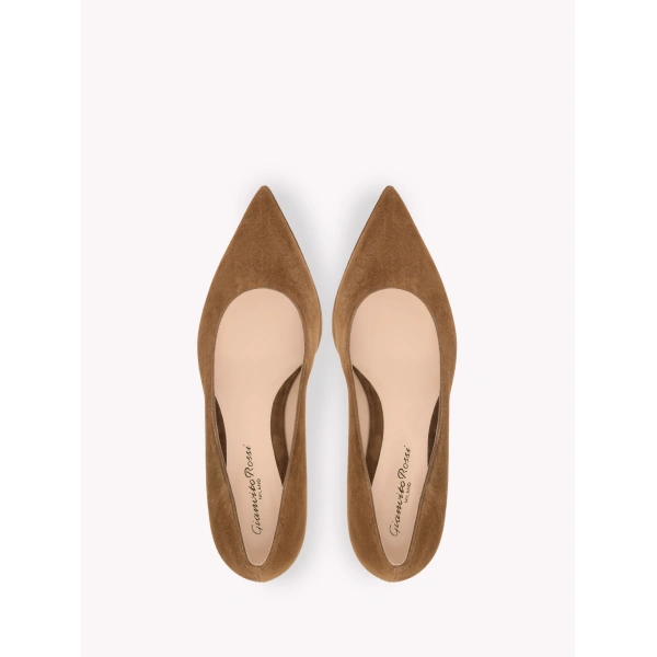 Gianvito Rossi Piper 45 Pumps in Texas Suede, view 3 | Kitten Heels