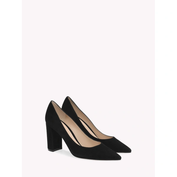 Gianvito Rossi Piper 85 Pumps in Black Suede, view 2 | Pumps