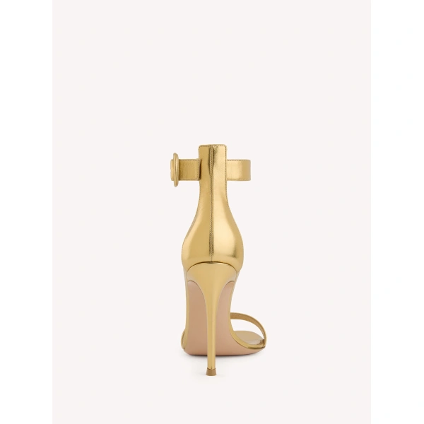 Gianvito Rossi Portofino 105 Sandals in Gold Nappa, view 4 | Sandals