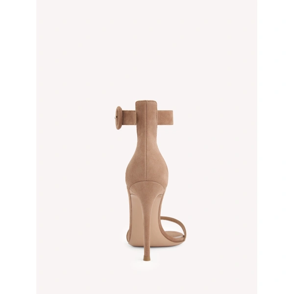 Gianvito Rossi Portofino 105 Sandals in Praline Suede, view 4 | Sandals