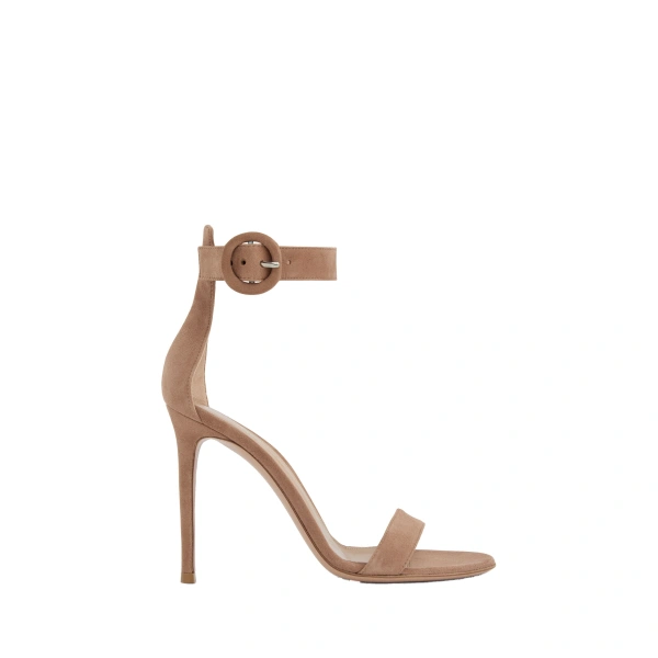Gianvito Rossi Portofino 105 Sandals in Praline Suede | Sandals