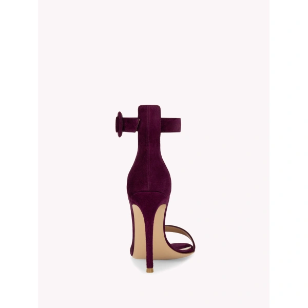 Gianvito Rossi Portofino 105 Sandals in Purple Suede, view 4 | Sandals