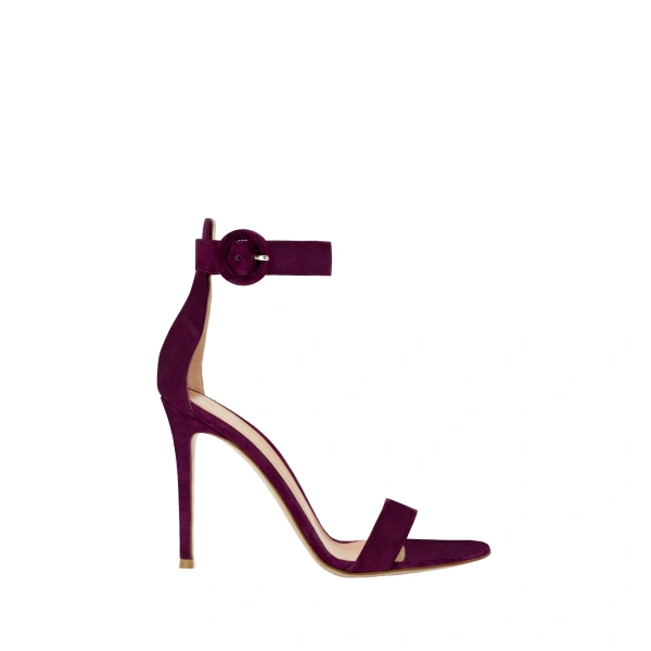 Gianvito Rossi Portofino 105 Sandals in Purple Suede | Sandals