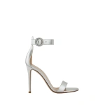 Gianvito Rossi Portofino 105 Sandals in Silver Nappa | Sandals