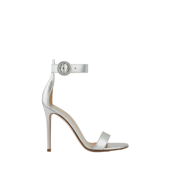 Gianvito Rossi Portofino 105 Sandals in Silver Nappa | Sandals