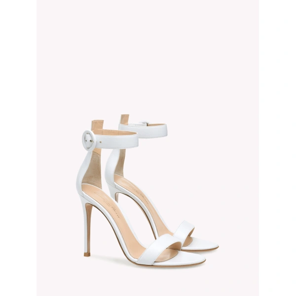 Gianvito Rossi Portofino 105 Sandals in White Nappa, view 2 | Sandals