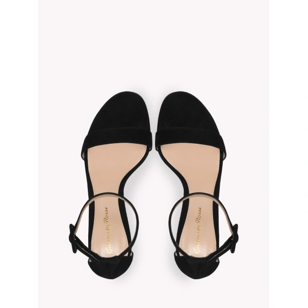 Gianvito Rossi Portofino 70 Sandals in Black Suede, view 3 | Sandals