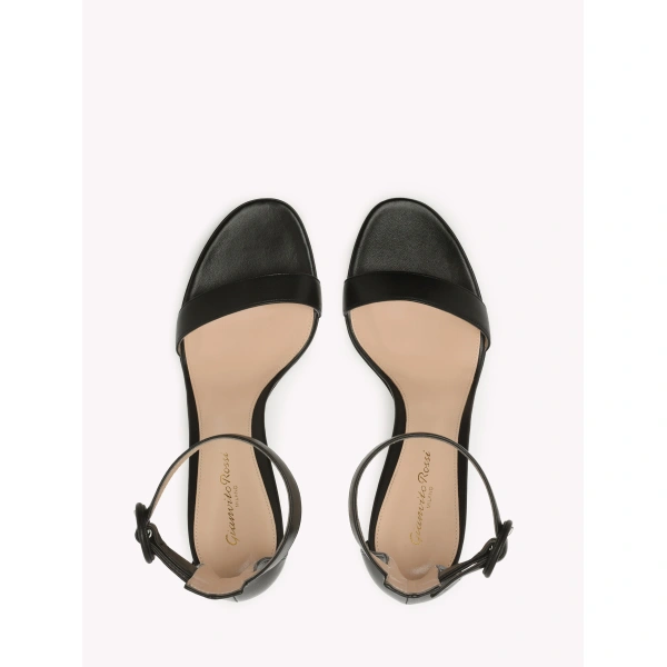 Gianvito Rossi Portofino 85 Sandals in Black Nappa, view 3 | Sandals
