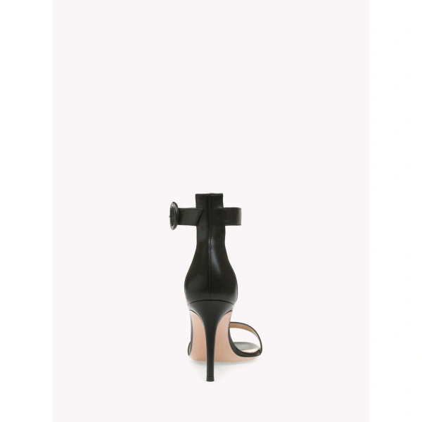 Gianvito Rossi Portofino 85 Sandals in Black Nappa, view 4 | Sandals