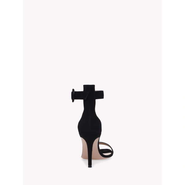 Gianvito Rossi Portofino 85 Sandals in Black Suede, view 4 | Sandals