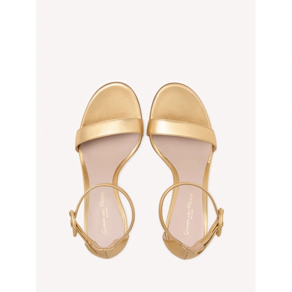 Gianvito Rossi Portofino 85 Sandals in Gold Nappa, view 3 | Sandals