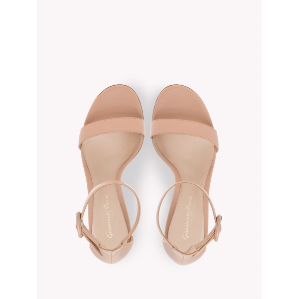 Gianvito Rossi Portofino 85 Sandals in Peach Nappa, view 3 | Sandals