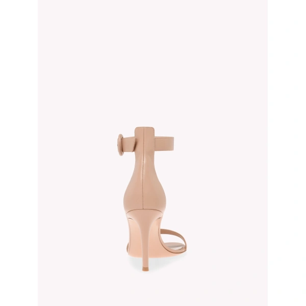 Gianvito Rossi Portofino 85 Sandals in Peach Nappa, view 4 | Sandals