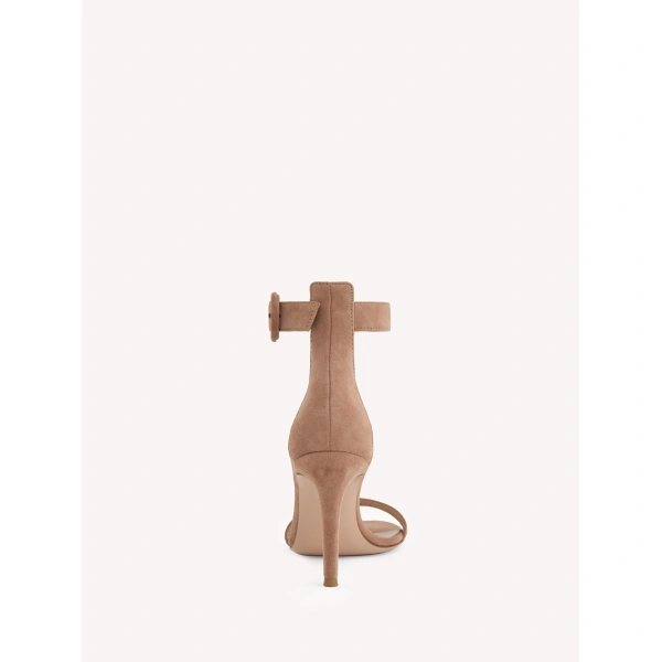 Gianvito Rossi Portofino 85 Sandals in Praline Suede, view 4 | Sandals