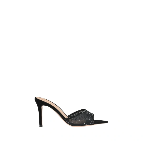 Gianvito Rossi Rania 85 Mules in Black Organza | Mules