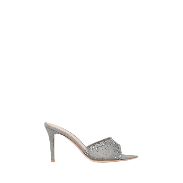 Gianvito Rossi Rania 85 Mules in Grey Organza | Mules