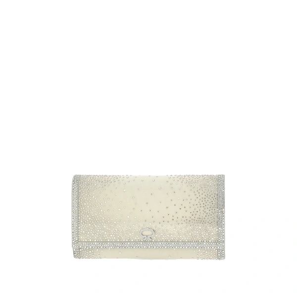 Gianvito Rossi Rania Clutch in Ivory and Silver | Clutch Bags