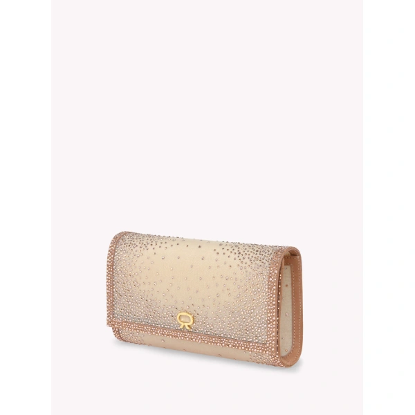 Gianvito Rossi Rania Clutch in Nude and Rose Gold, view 2 | Clutch Bags