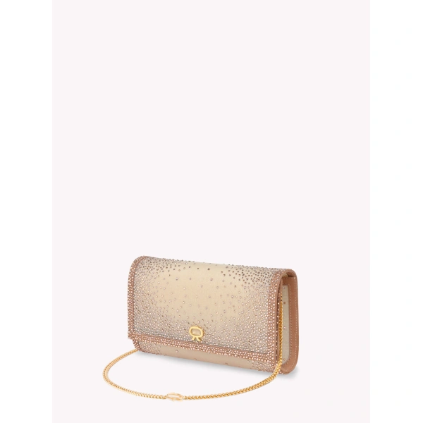 Gianvito Rossi Rania Clutch in Nude and Rose Gold, view 4 | Clutch Bags