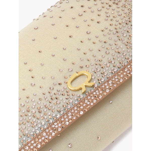 Gianvito Rossi Rania Clutch in Nude and Rose Gold, view 5 | Clutch Bags