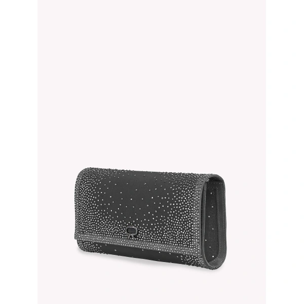 Gianvito Rossi Rania Clutch in Silver and Black, view 2 | Clutch Bags