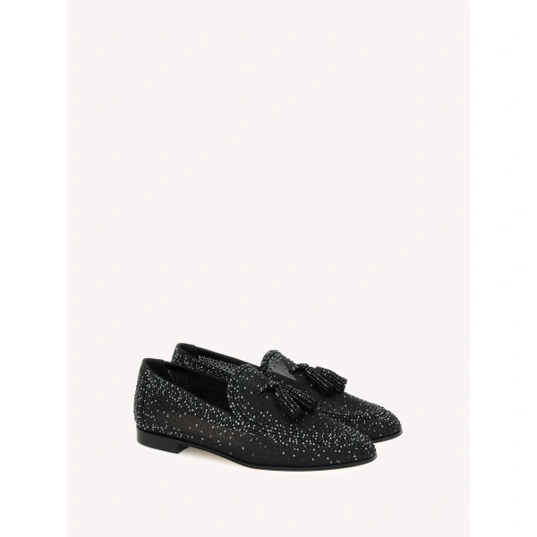 Gianvito Rossi Rania Loafers in Black Organza, view 2 | Loafers