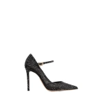 Gianvito Rossi Rania Mary Janes in Black Organza | Pumps