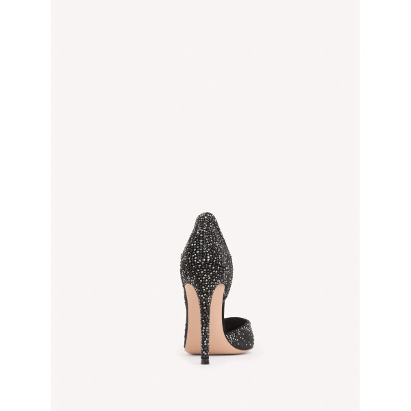 Gianvito Rossi Rania Mary Janes in Black Organza, view 4 | Pumps