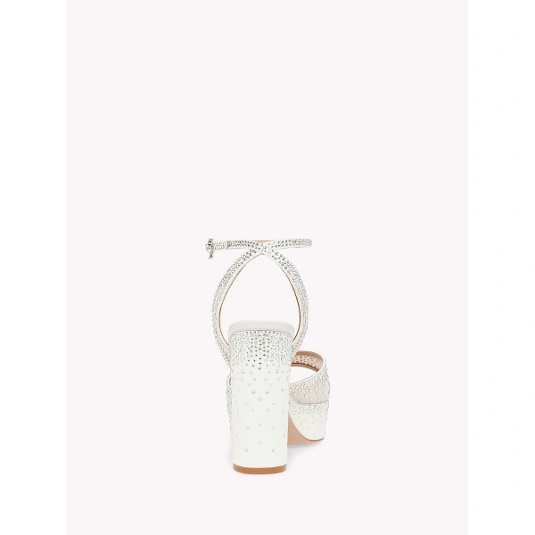 Gianvito Rossi Rania Platform Sandals in Off White Organza, view 4 | Sandals