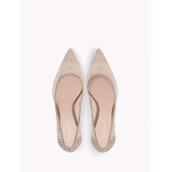 Gianvito Rossi Rania Pumps in Pink Organza, view 3 | Pumps