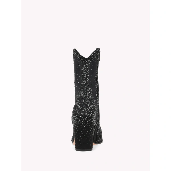 Gianvito Rossi Rania West Ankle Boots in Black Organza, view 4 | Ankle Boots