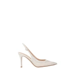 Gianvito Rossi Regina 85 Slingbacks in Off White Organza | Slingbacks