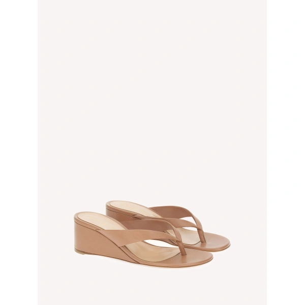 Gianvito Rossi Rhea Sandals in Praline Nappa, view 2 | Sandals