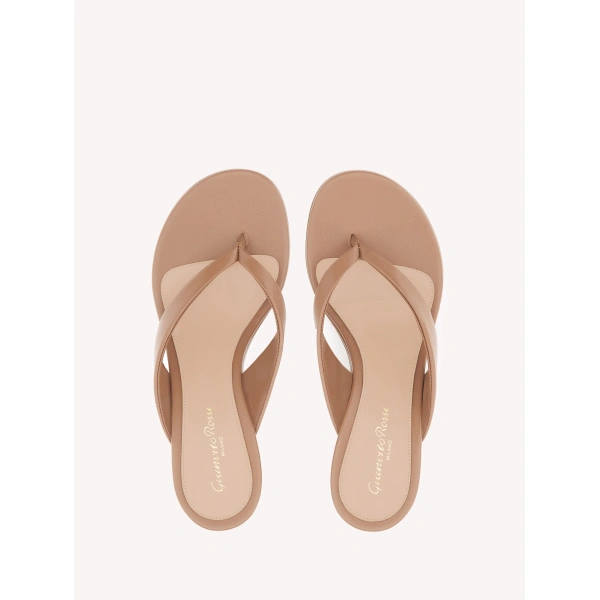 Gianvito Rossi Rhea Sandals in Praline Nappa, view 3 | Sandals