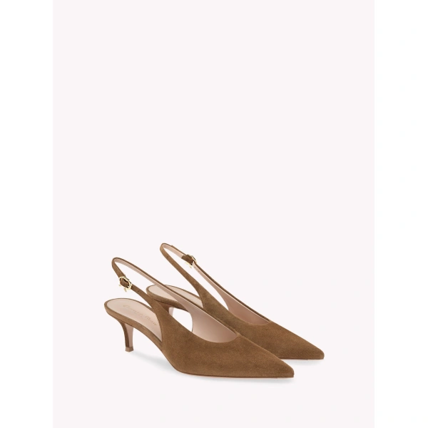 Gianvito Rossi Robbie 55 Slingbacks in Texas Suede, view 2 | Slingbacks