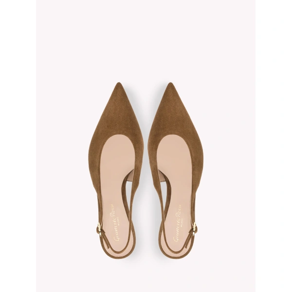 Gianvito Rossi Robbie 55 Slingbacks in Texas Suede, view 3 | Slingbacks