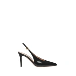 Gianvito Rossi Robbie Slingbacks in Black Glossy Nappa | Slingbacks