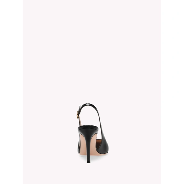 Gianvito Rossi Robbie Slingbacks in Black Glossy Nappa, view 4 | Slingbacks