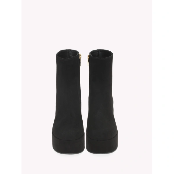 Gianvito Rossi Sally Ankle Boots in Black Suede, view 3 | Ankle Boots