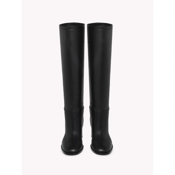Gianvito Rossi Santiago 60 Knee-High Boots in Black Leather, view 3 | Knee-High Boots