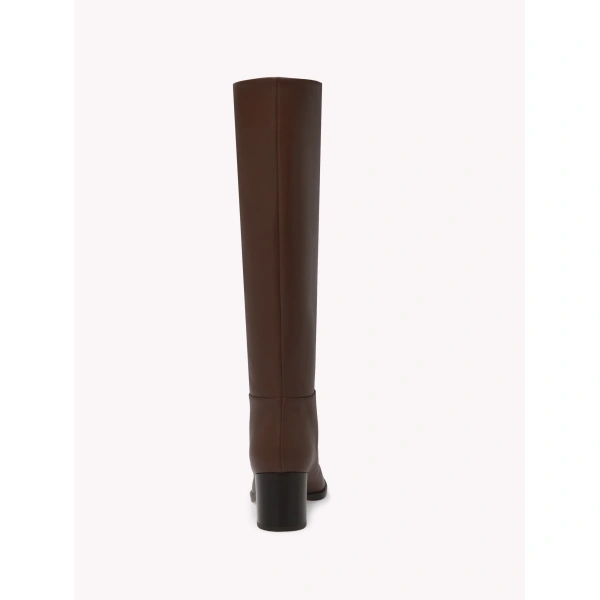 Gianvito Rossi Santiago 60 Knee-High Boots in Brown Leather, view 4 | Knee-High Boots