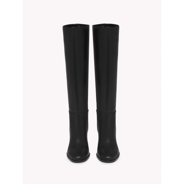 Gianvito Rossi Santiago Knee-High Boots in Black Leather, view 3 | Knee-High Boots