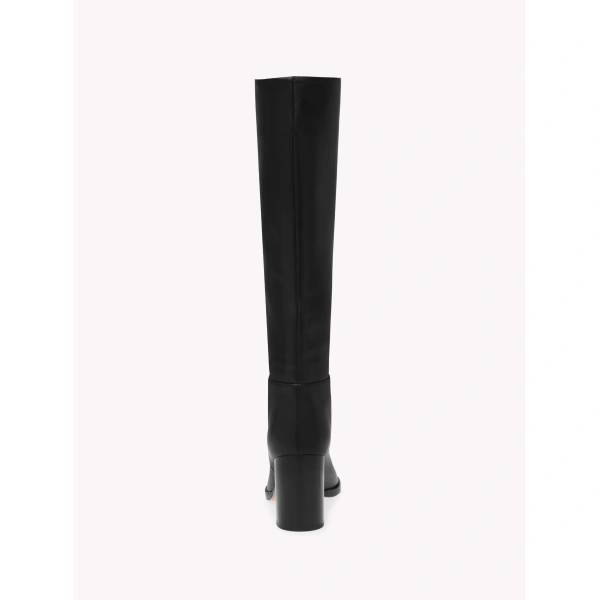 Gianvito Rossi Santiago Knee-High Boots in Black Leather, view 4 | Knee-High Boots