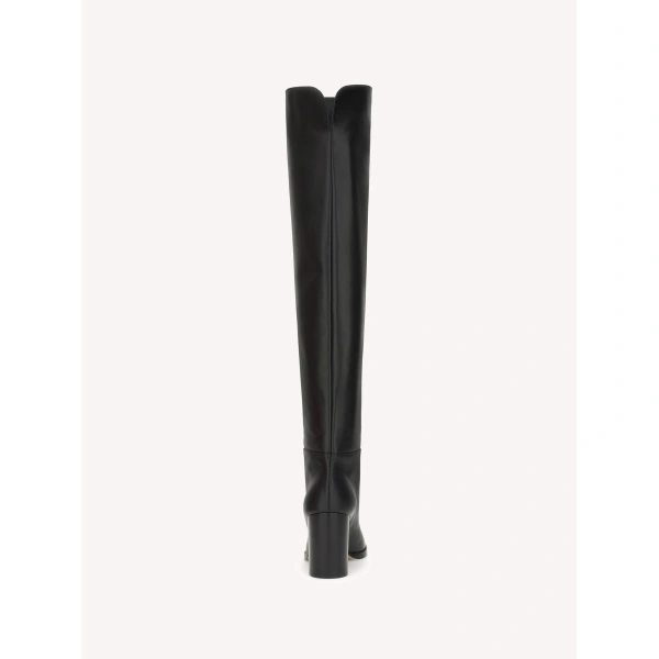 Gianvito Rossi Santiago Over-the-Knee Boots in Black Leather, view 4 | Boots