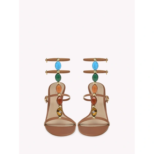 Gianvito Rossi Shanti 70 Sandals in Tan Nappa, view 3 | Sandals