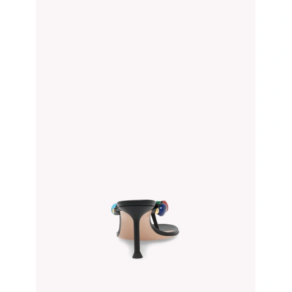 Gianvito Rossi Shanti 70 Thong Sandals in Black Suede, view 4 | Sandals