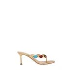 Gianvito Rossi Shanti 70 Thong Sandals in Gold Suede | Sandals