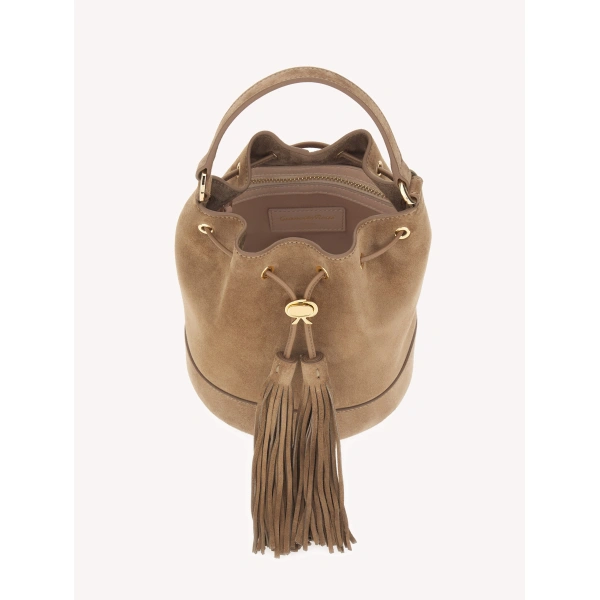Gianvito Rossi Sienna Bucket Bag in Camel, view 4 | Bucket Bags