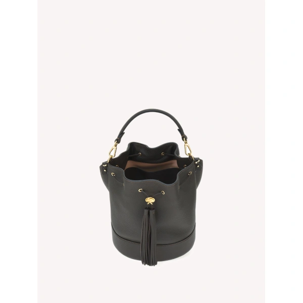 Gianvito Rossi Sienna Bucket Bag in Dark Grey, view 3 | Bucket Bags