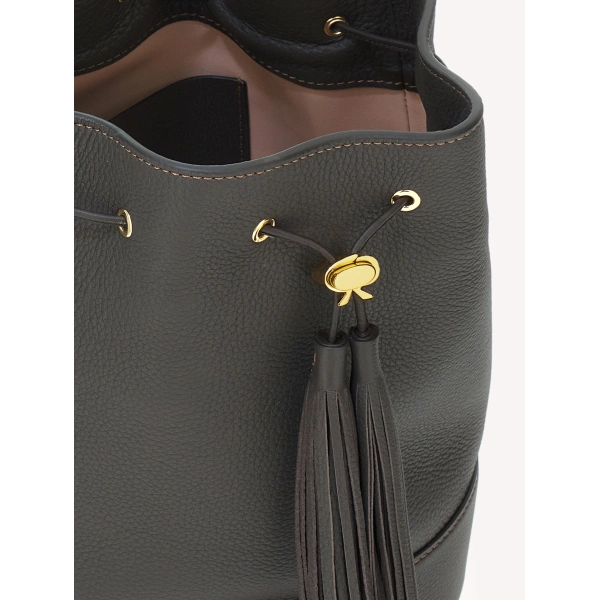 Gianvito Rossi Sienna Bucket Bag in Dark Grey, view 4 | Bucket Bags